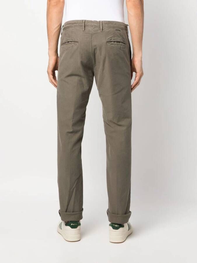 Incotex Straight broek met geborduurd logo Groen