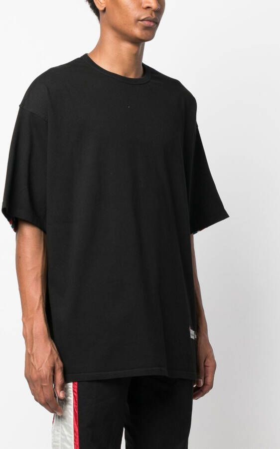 INCOTEX RED X FACETASM T-shirt met streepdetail Zwart