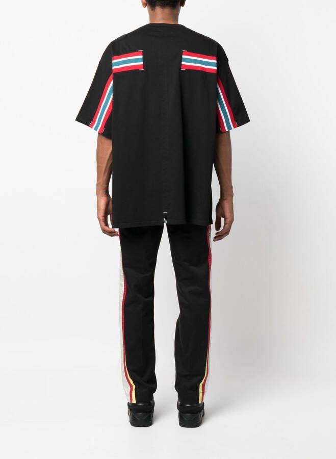 INCOTEX RED X FACETASM T-shirt met streepdetail Zwart