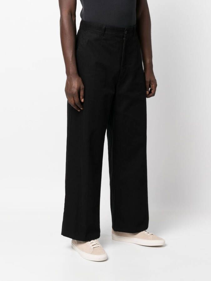 INCOTEX RED X FACETASM Chino met wijde pijpen Zwart