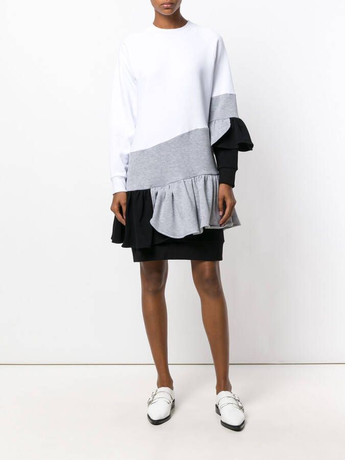 Ioana Ciolacu colour-block frill dress Wit