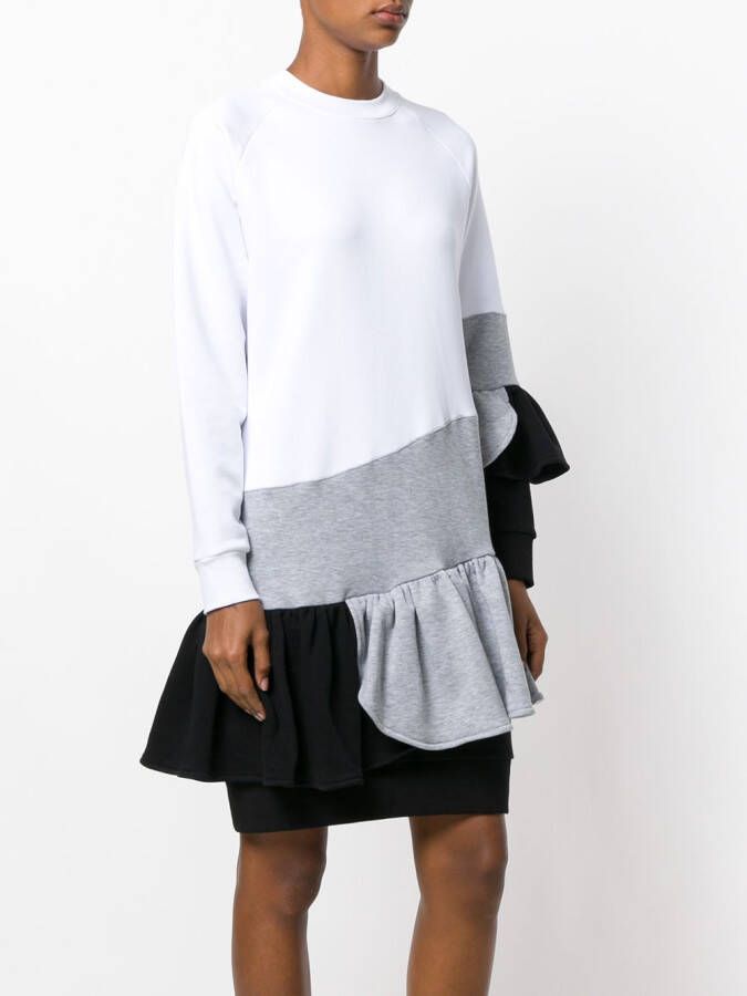 Ioana Ciolacu colour-block frill dress Wit