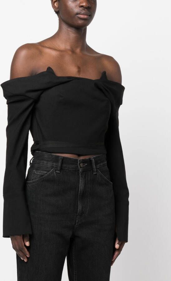 Ioana Ciolacu Off-shoulder top Zwart