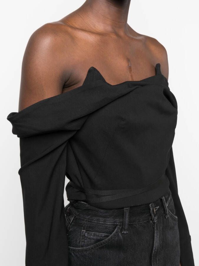 Ioana Ciolacu Off-shoulder top Zwart