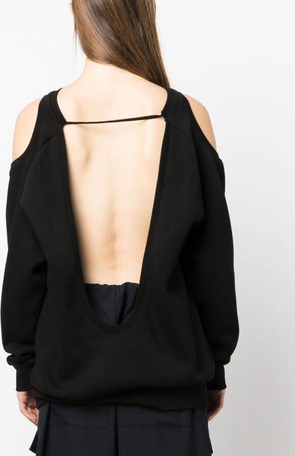 Ioana Ciolacu Sweater met open rug Zwart