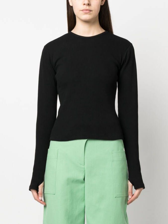 Ioana Ciolacu Sweater met open rug Zwart