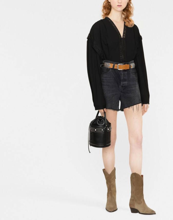 IRO Blouse met kanten detail Zwart