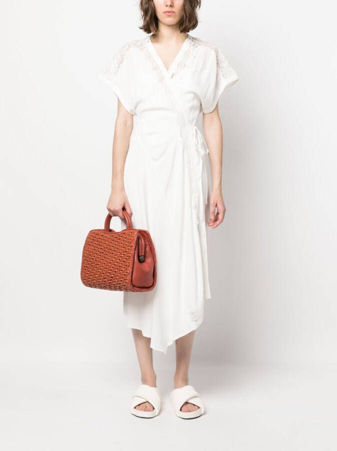 IRO Midi-jurk met gewikkelde voorkant Wit