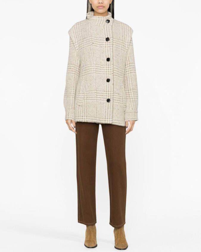 IRO Geruite jas Beige