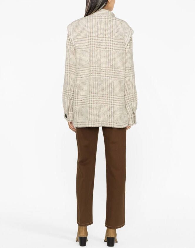 IRO Geruite jas Beige