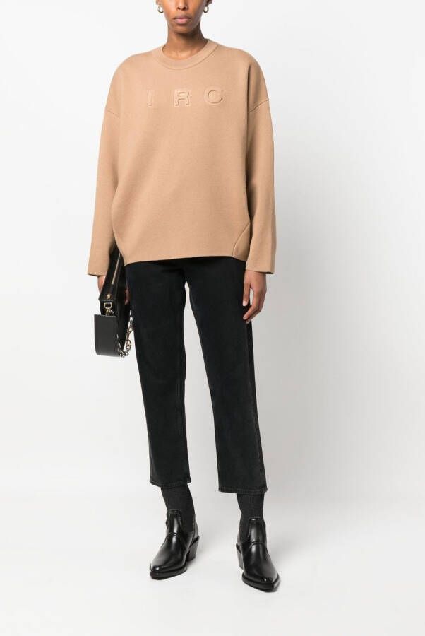 IRO Trui met intarsia logo Bruin