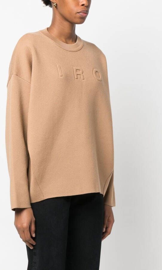 IRO Trui met intarsia logo Bruin