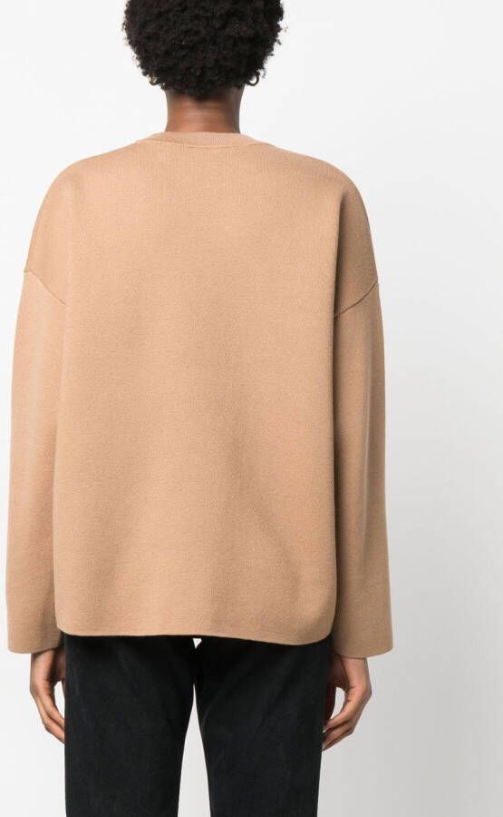 IRO Trui met intarsia logo Bruin
