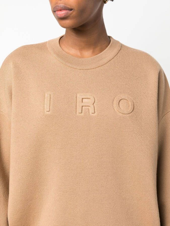 IRO Trui met intarsia logo Bruin