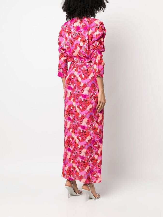 IRO Midi-jurk met bloemenprint Roze