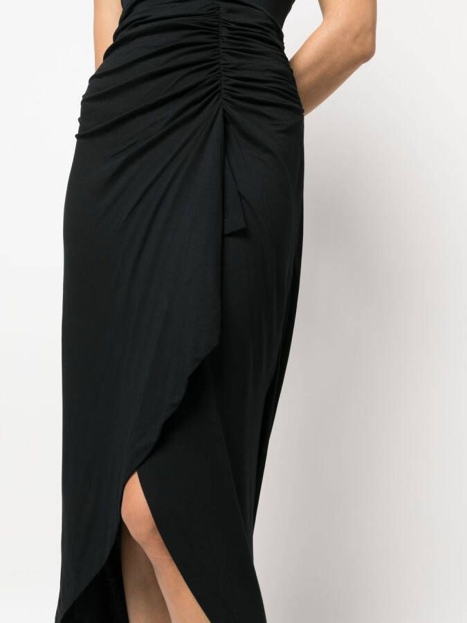 IRO Midi-jurk met gesmockt detail Zwart
