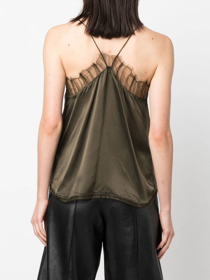IRO Top met V-hals Groen