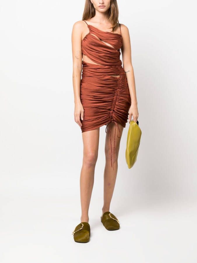 Isa Boulder Mini-jurk met ruches Oranje