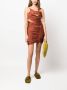 Isa Boulder Mini-jurk met ruches Oranje - Thumbnail 2