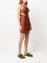 Isa Boulder Mini-jurk met ruches Oranje - Thumbnail 3