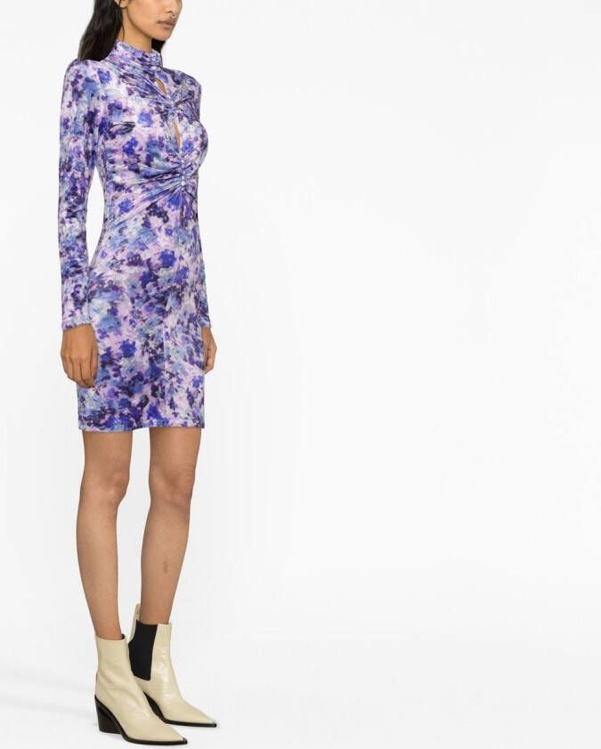 ISABEL MARANT Mini-jurk met abstracte print Paars