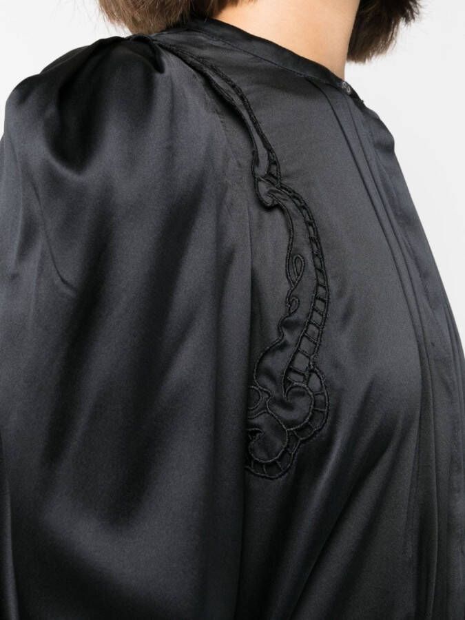 ISABEL MARANT Joanea geplooide blouse Zwart