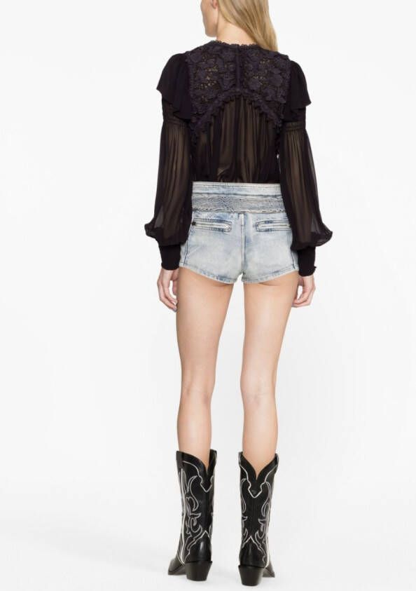 ISABEL MARANT Rokia blouse met kant Zwart