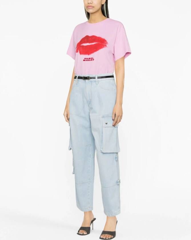 ISABEL MARANT Blouse met lippenprint Roze