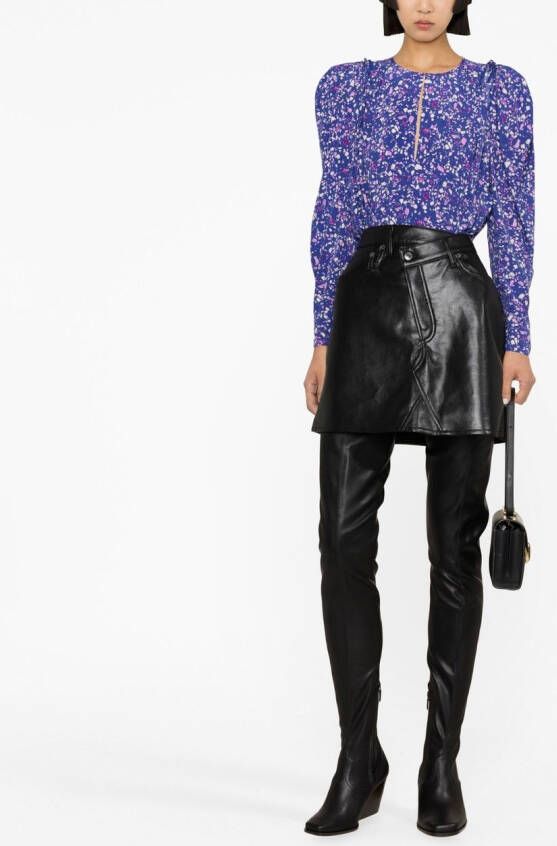 ISABEL MARANT Blouse met pofmouwen Blauw