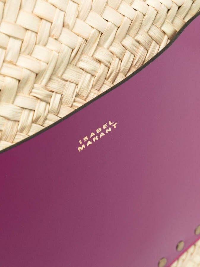 ISABEL MARANT Cadix strandtas met geweven design Roze