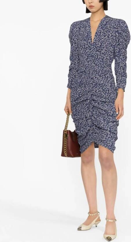 ISABEL MARANT Jurk met bloemenprint Blauw