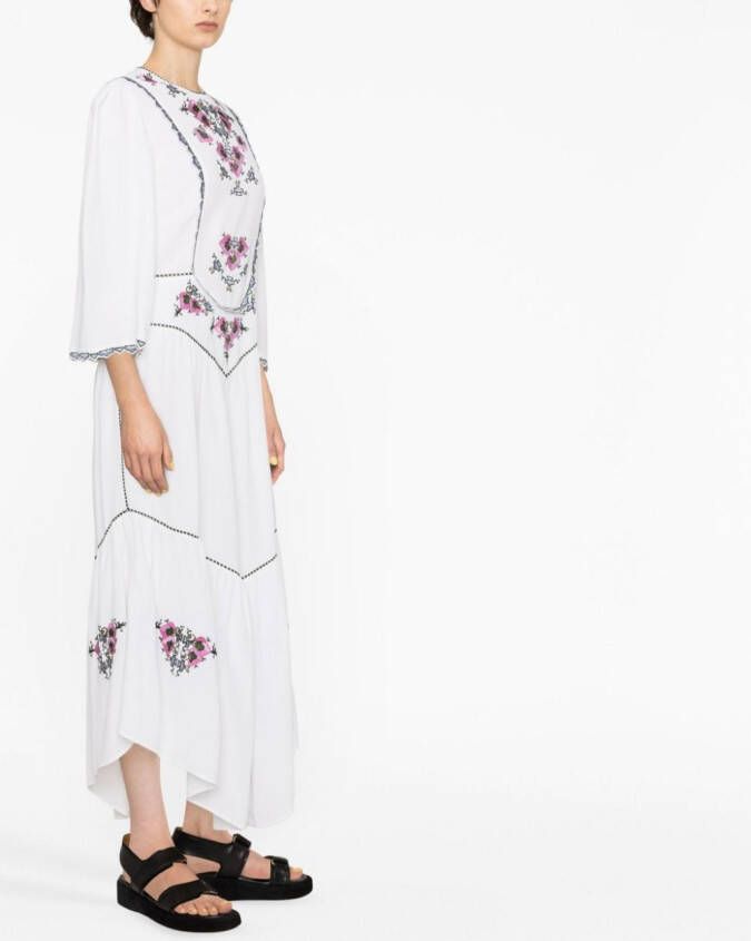 ISABEL MARANT Midi-jurk met borduurwerk Wit