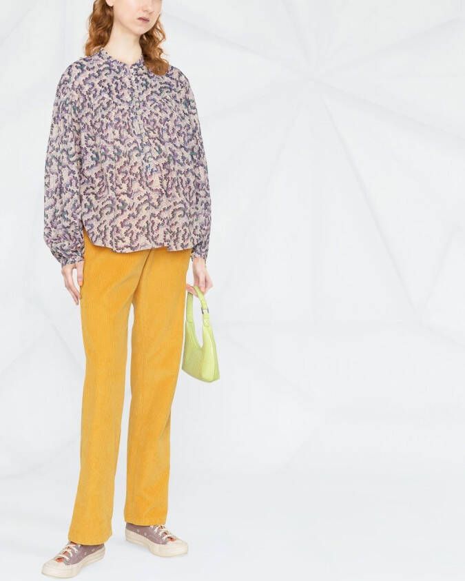 MARANT ÉTOILE Blouse met abstracte print Beige
