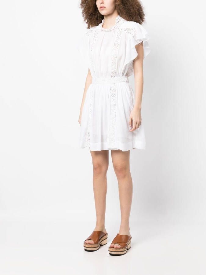 MARANT ÉTOILE Mini-jurk met afwerking van kant Wit