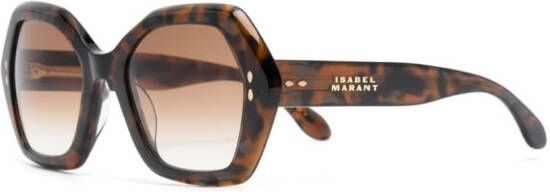 Isabel Marant Eyewear Zonnebril met montuur van schildpadschild design Bruin