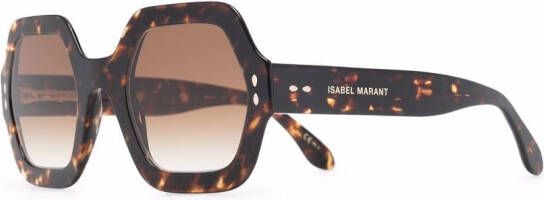 Isabel Marant Eyewear Zonnebril met zeshoekig montuur Bruin