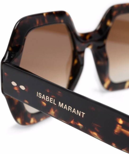Isabel Marant Eyewear Zonnebril met zeshoekig montuur Bruin