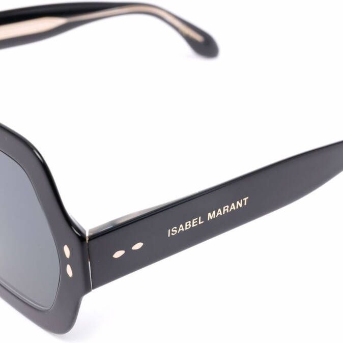 Isabel Marant Eyewear Zonnebril met zeshoekig montuur Zwart