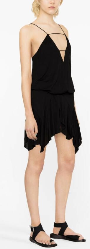 ISABEL MARANT Mini-jurk met watervalhals Zwart