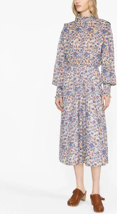 MARANT ÉTOILE Midi-jurk met bloemenprint Wit