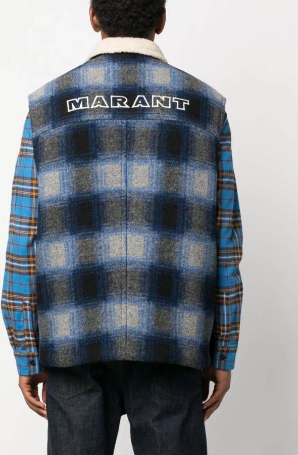 MARANT Kiran geruite bodywarmer Blauw