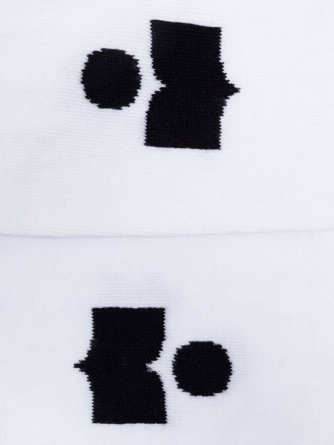 MARANT Siloki sokken met intarsia logo Wit