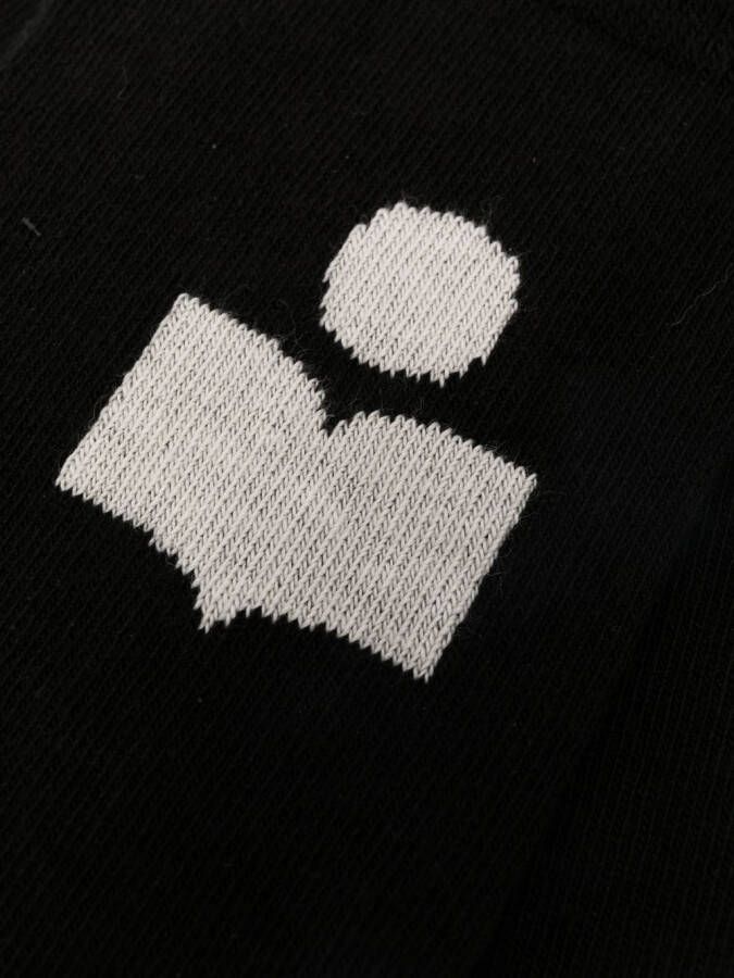 MARANT Siloki sokken met intarsia logo Zwart