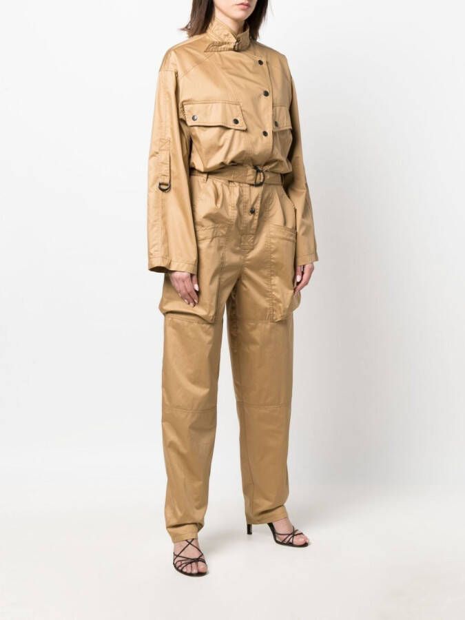 ISABEL MARANT Jumpsuit met gekerfde kraag Beige