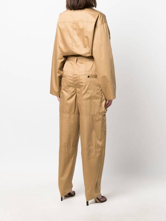 ISABEL MARANT Jumpsuit met gekerfde kraag Beige