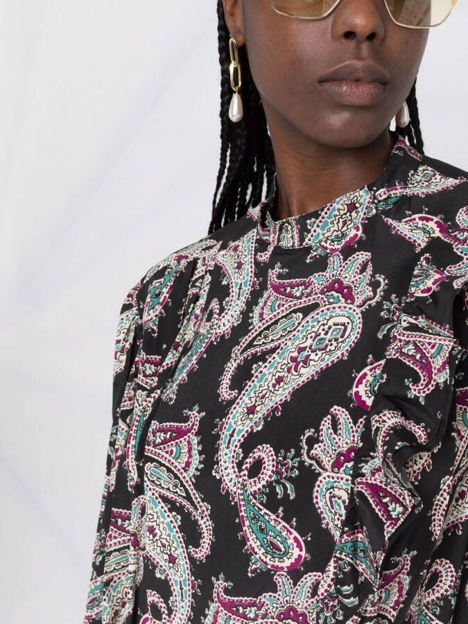 ISABEL MARANT Jurk met paisley-print Zwart