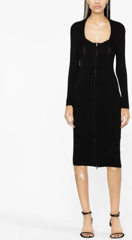 ISABEL MARANT Zael midi-jurk van wolblend Zwart