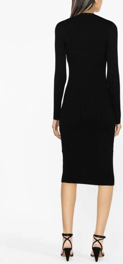 ISABEL MARANT Zael midi-jurk van wolblend Zwart