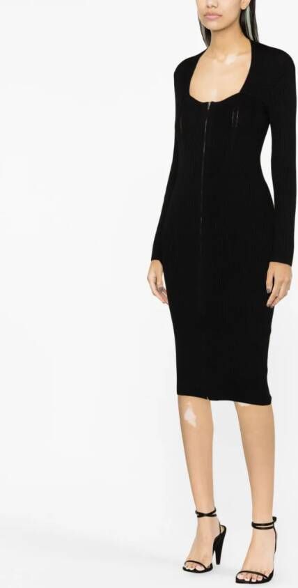 ISABEL MARANT Zael midi-jurk van wolblend Zwart