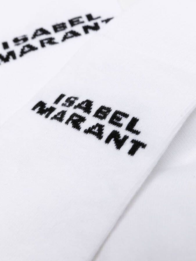 ISABEL MARANT Sokken met intarsia logo Wit